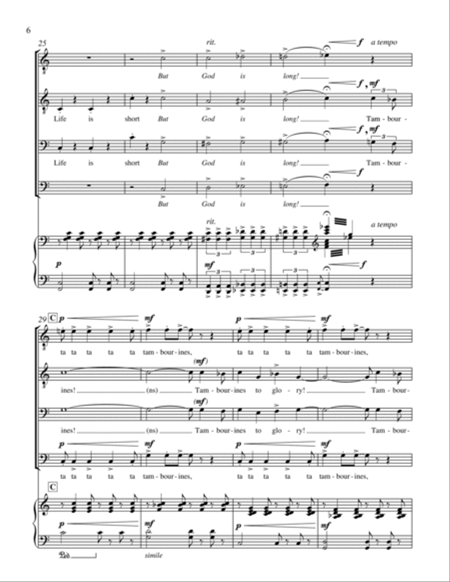 Tambourines from Harlem Songs TTBB scores gallery preview page 6