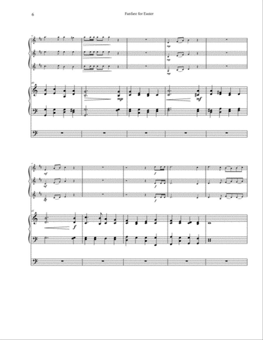Fanfare for Easter for Trumpet Trio and Organ Trumpet Trio scores gallery preview page 6