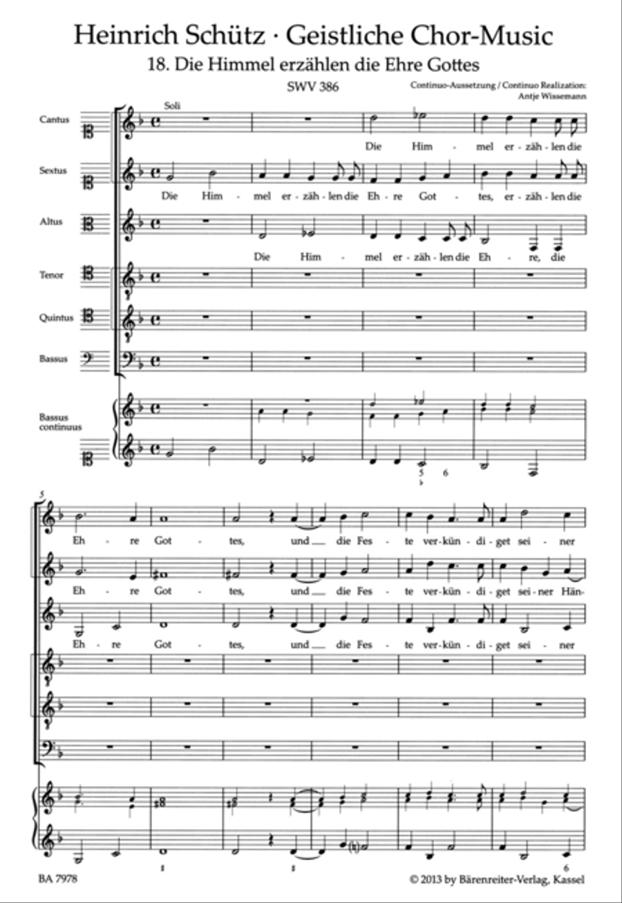 Die Himmel erzahlen die Ehre Gottes SWV 386 (No. 18 from 