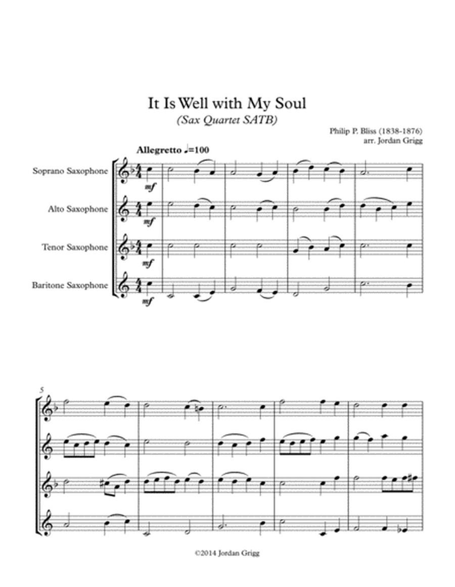 It Is Well with My Soul (Sax Quartet SATB) image number null