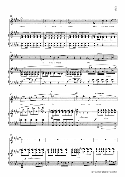 Bizet-Ouvre ton coeur in c sharp minor,for voice and piano image number null