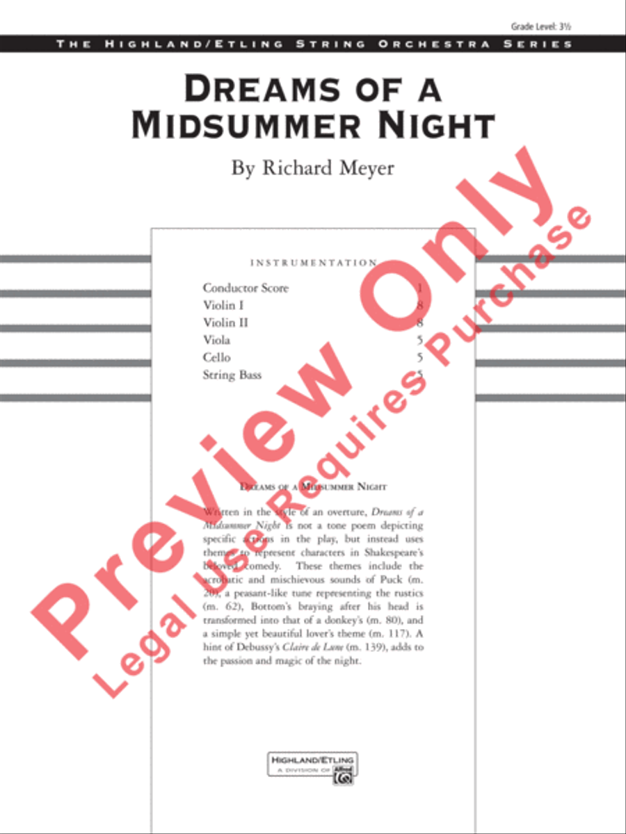 Dreams of a Midsummer Night String Orchestra scores gallery preview page 2