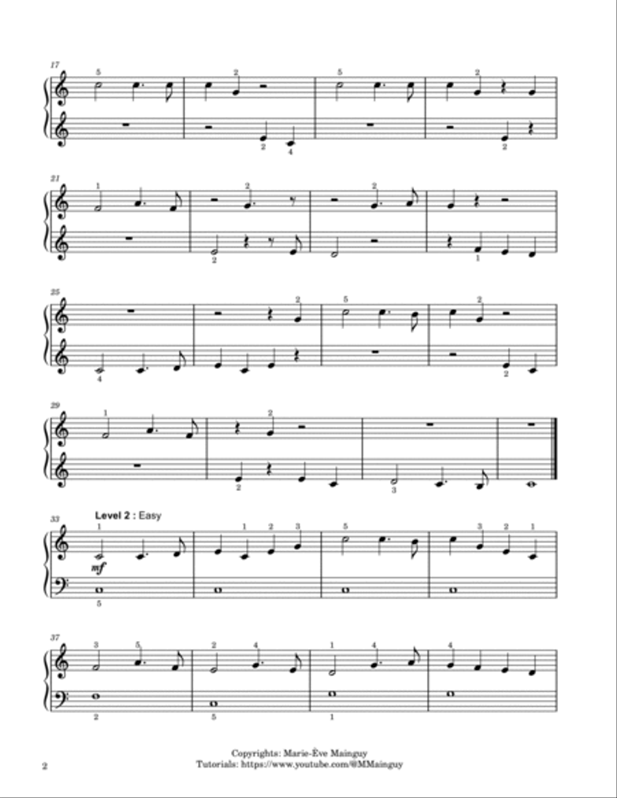 Scotland The Brave Easy Piano scores gallery preview page 2