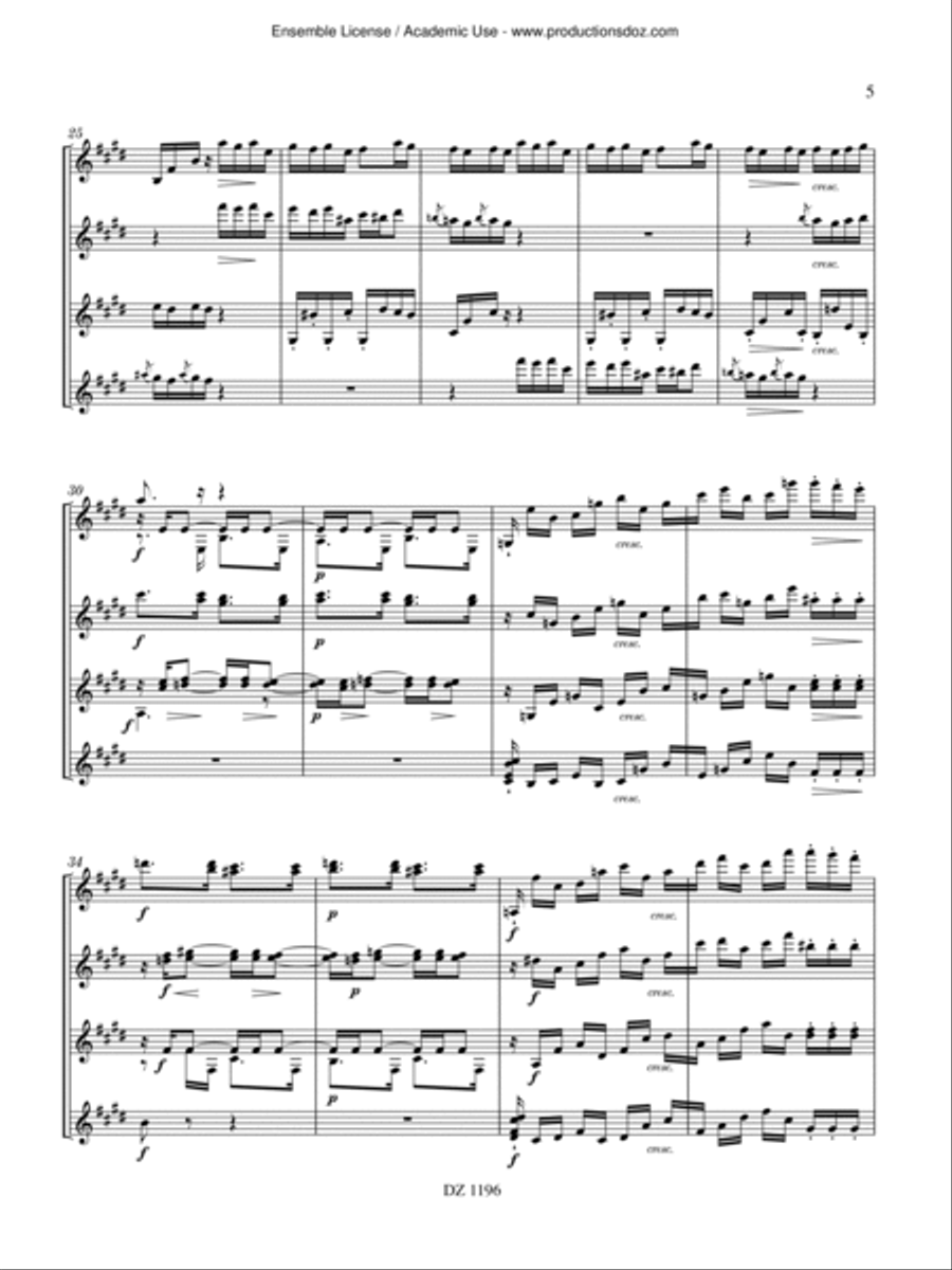 Étude, opus 10, no 3 Guitar Ensemble scores gallery preview page 5