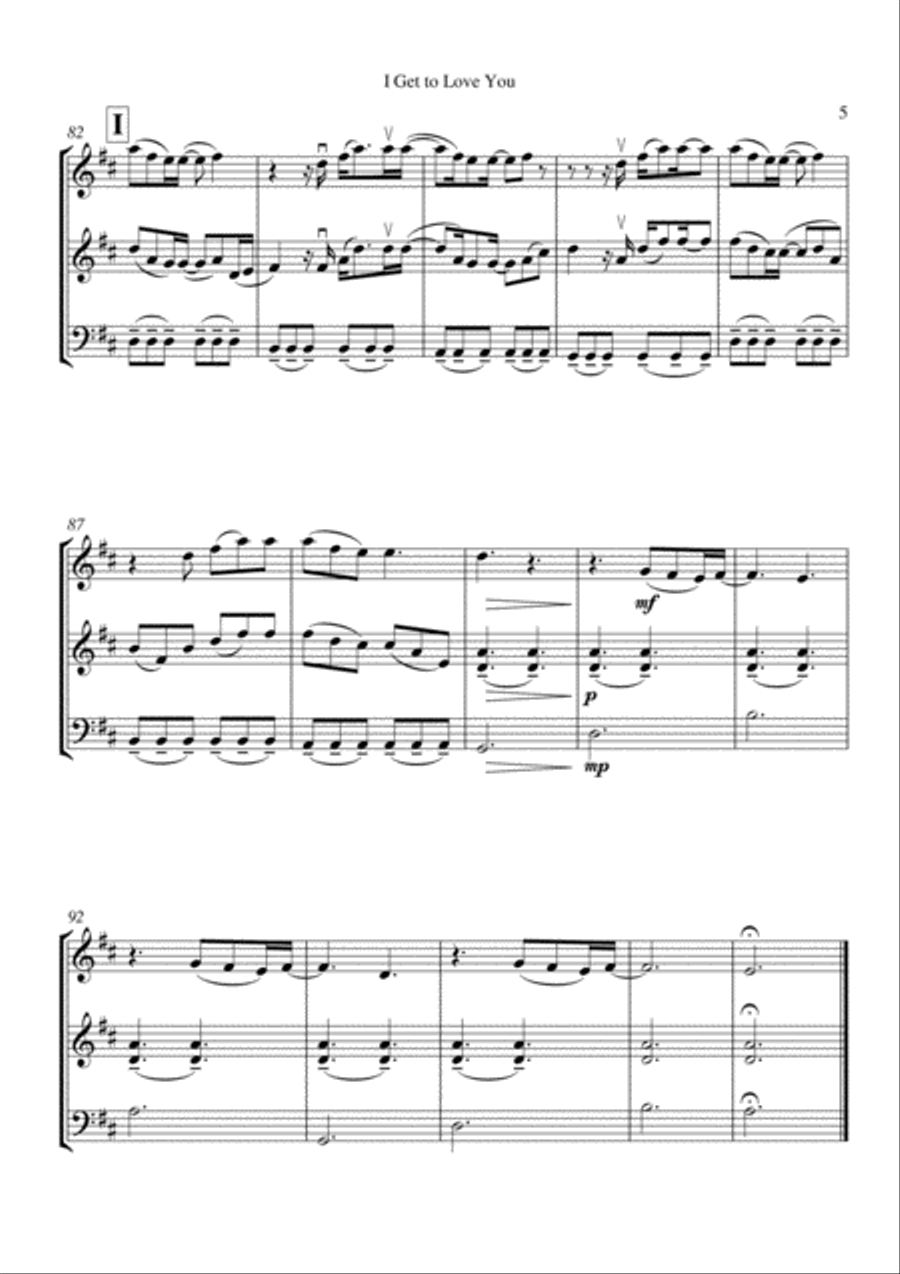 I Get To Love You String Trio scores gallery preview page 6