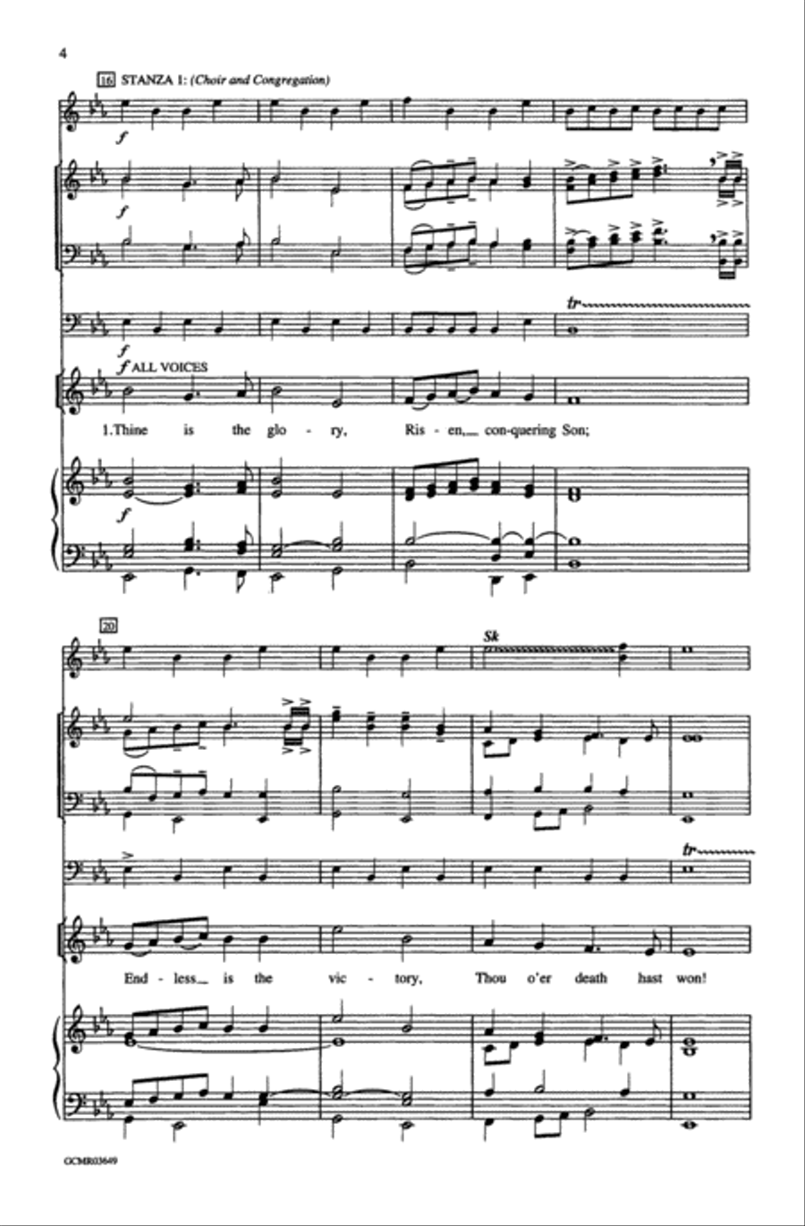 Concertato on Thine Is the Glory SAB scores gallery preview page 4