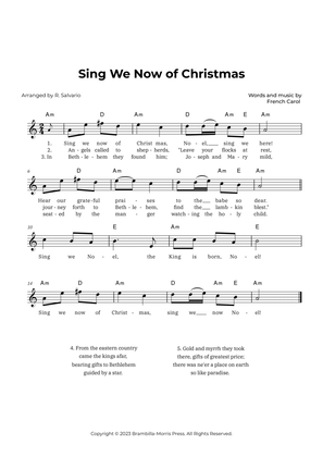 Sing We Now of Christmas (Key of A Minor)