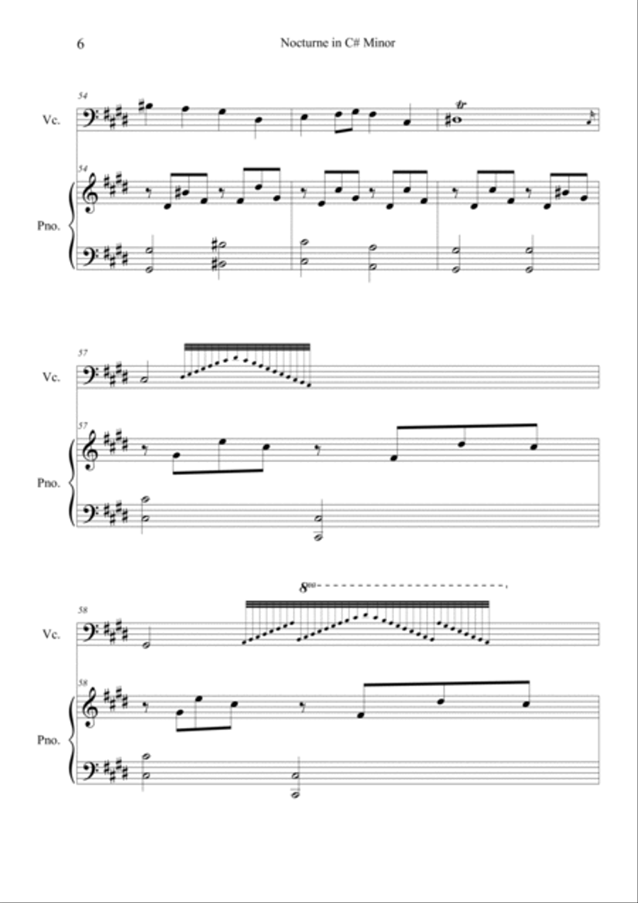 Nocturne in C# minor op.posth Piano scores gallery preview page 6
