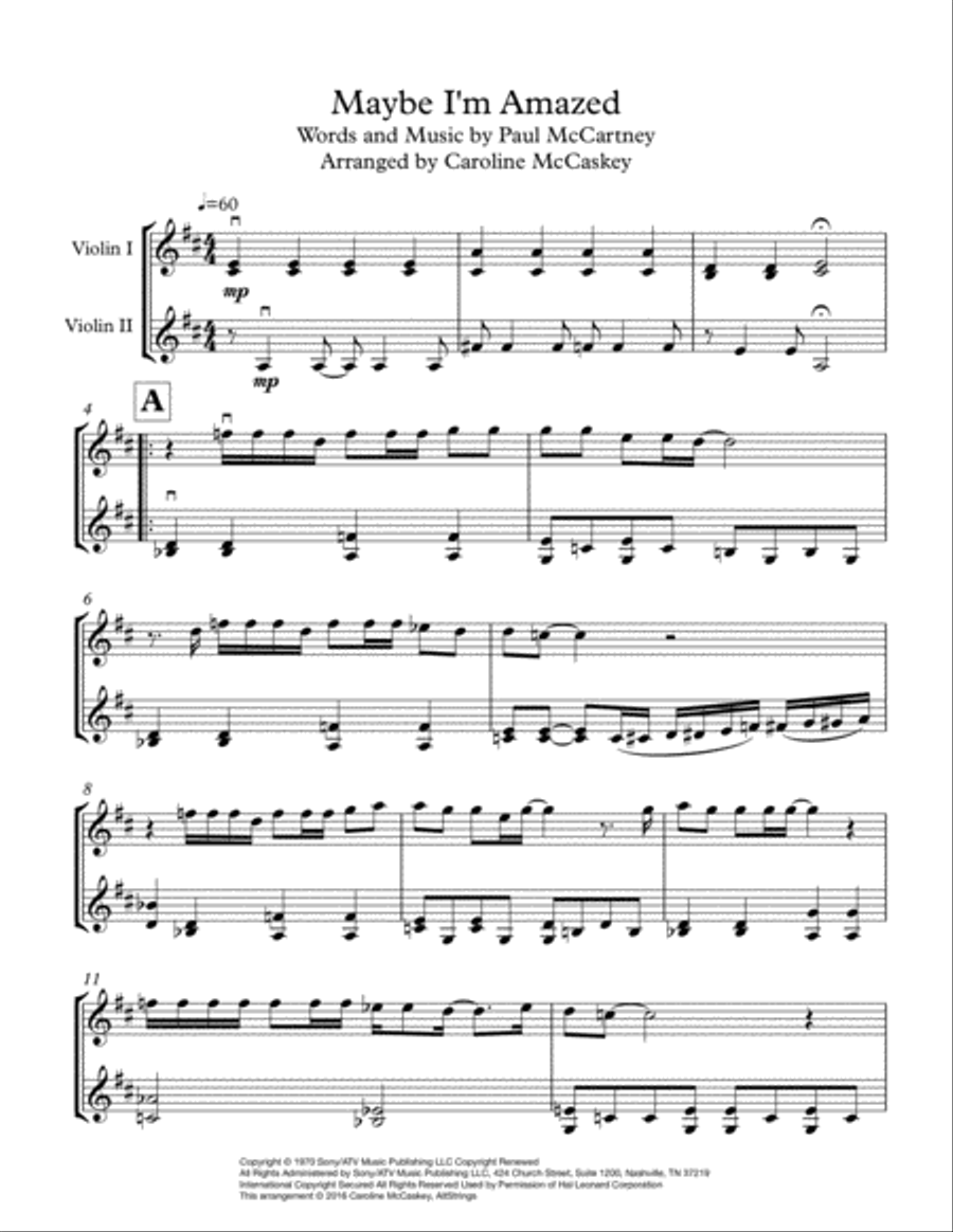 Maybe I'm Amazed Maybe I'm Amazed String Duet scores gallery preview page 2
