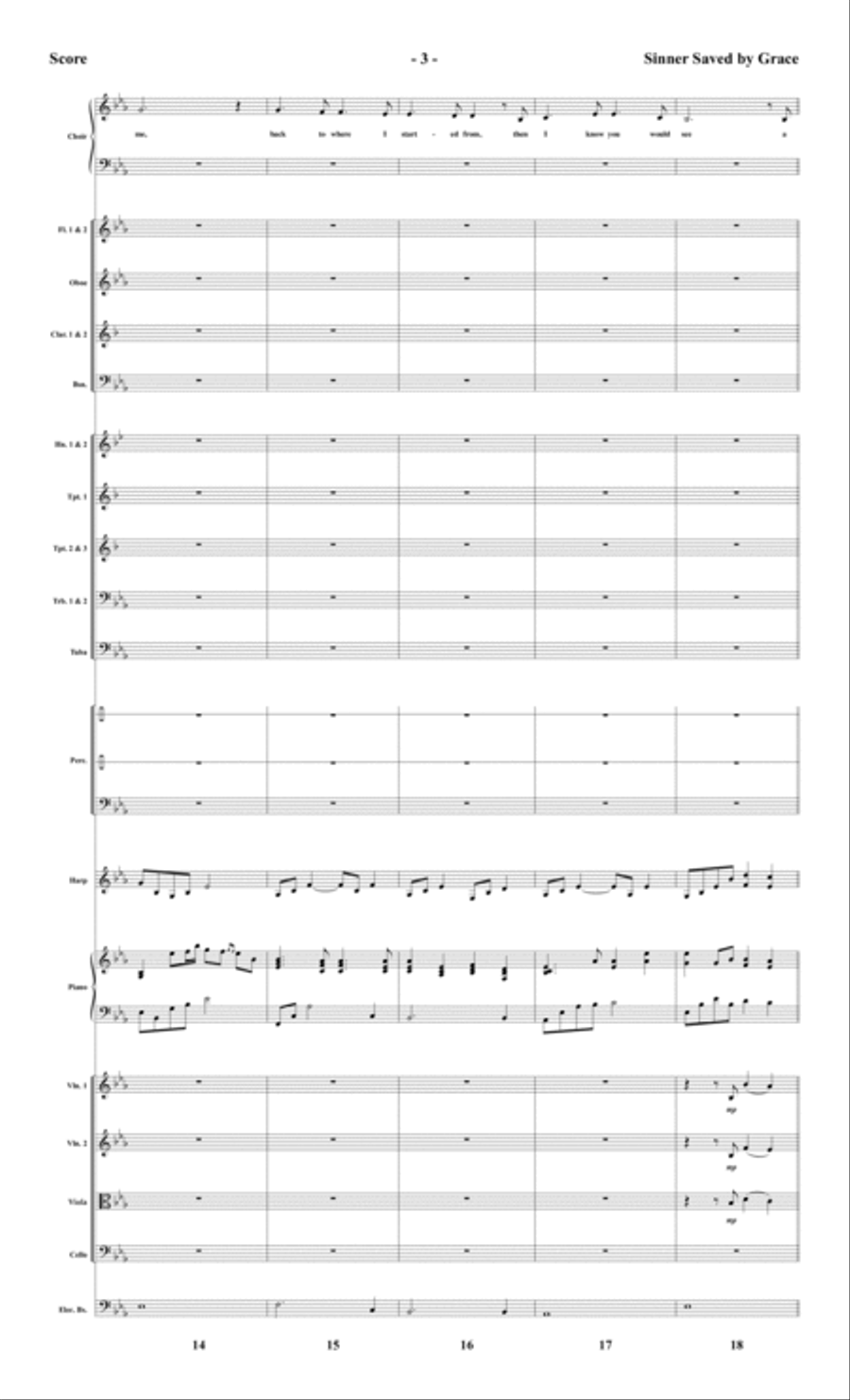Sinner Saved by Grace - Orchestral Score and Parts Choir scores gallery preview page 5