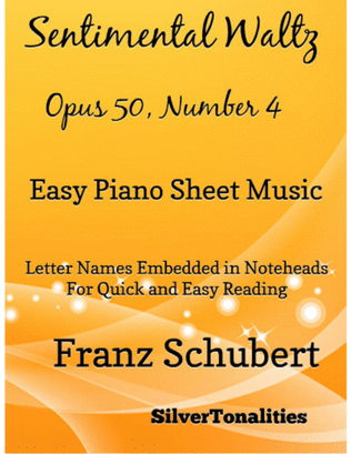 Book cover for Sentimental Waltz Opus 50 Number 4 Easy Piano Sheet Music
