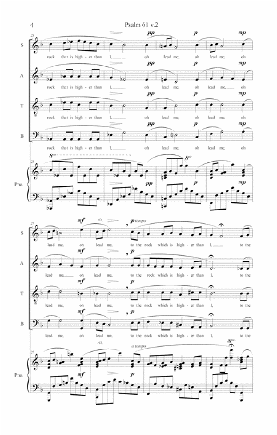 From the ends of the earth Psalm 61 v. 2 4-Part scores gallery preview page 6