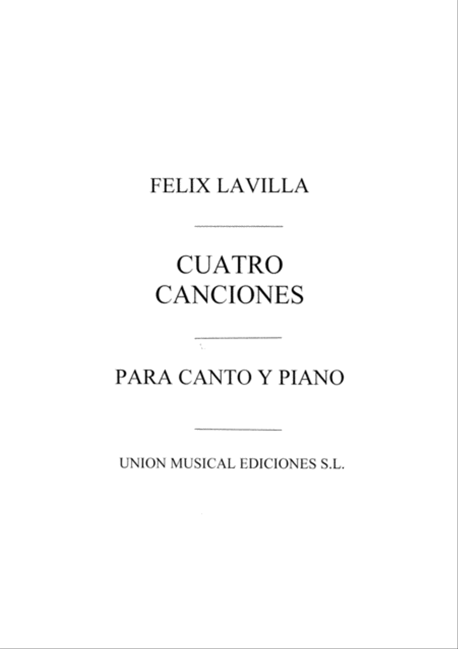Felix Lavilla: Cuatro Canciones Medium Voice scores gallery preview page 1