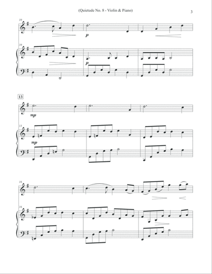 Quietude No. 8 - Violin & Piano Violin Solo scores gallery preview page 3