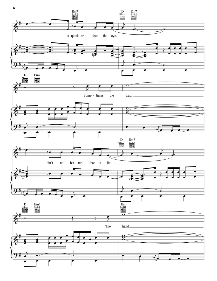 The Hand Is Quicker Piano, Vocal, Guitar scores gallery preview page 4