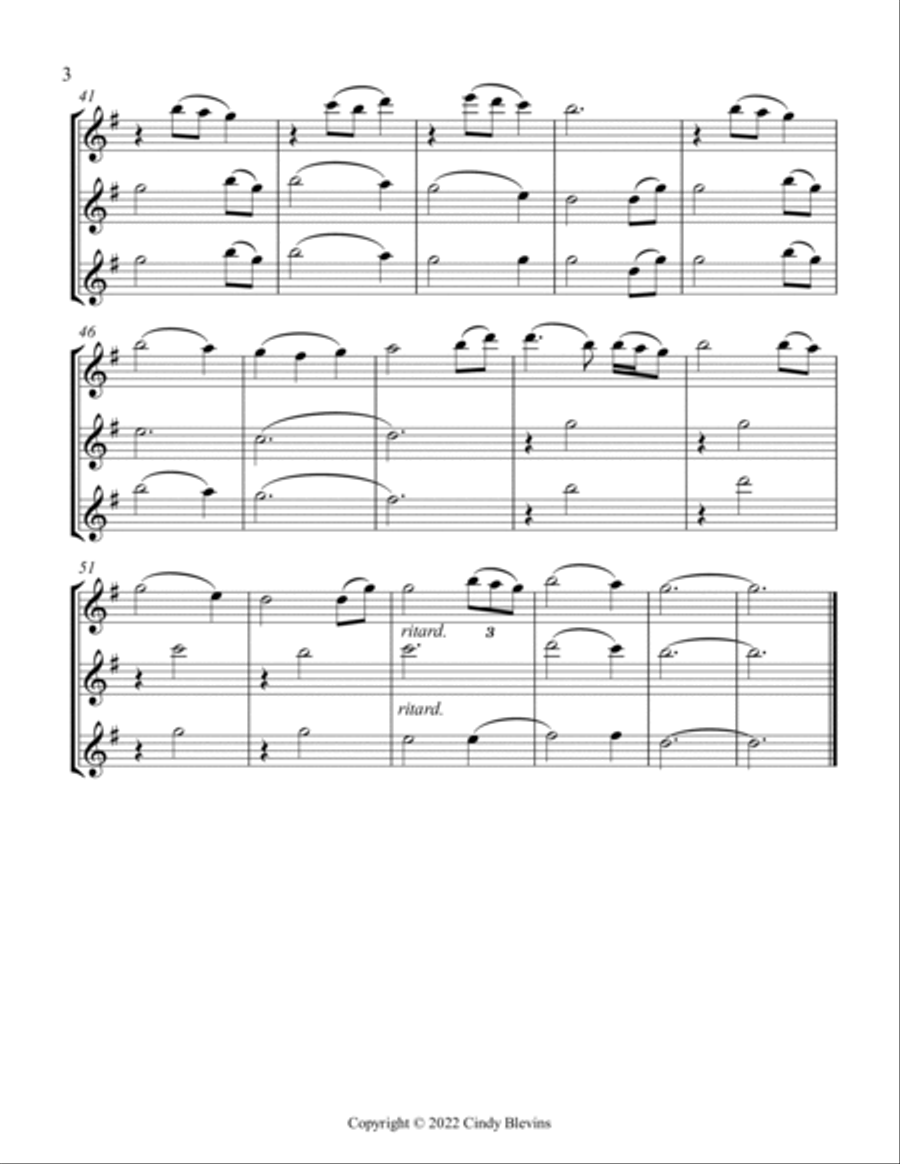 Amazing Grace, Flute Trio Flute Trio scores gallery preview page 4
