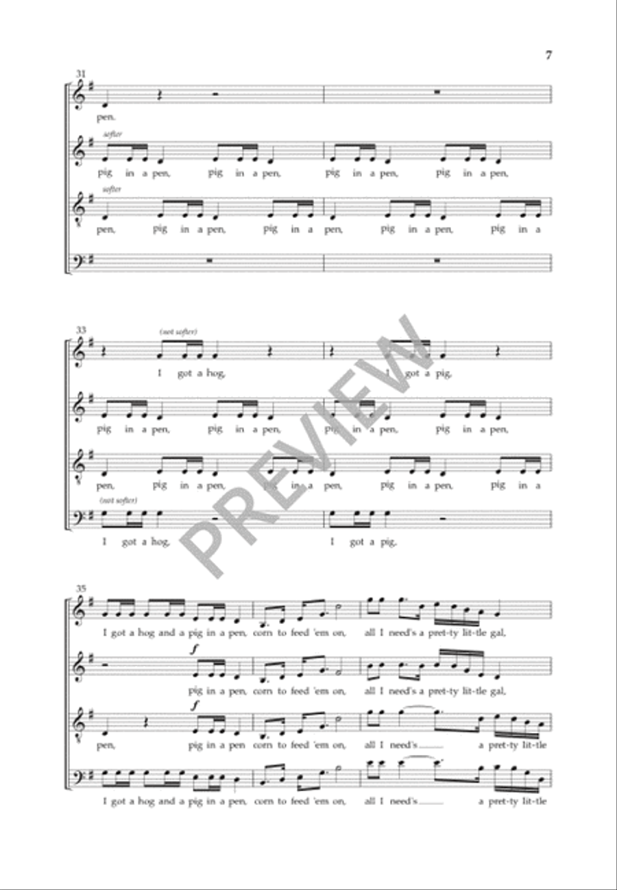 I Got a Hog and a Pig I Got a Hog and a Pig 4-Part scores gallery preview page 8
