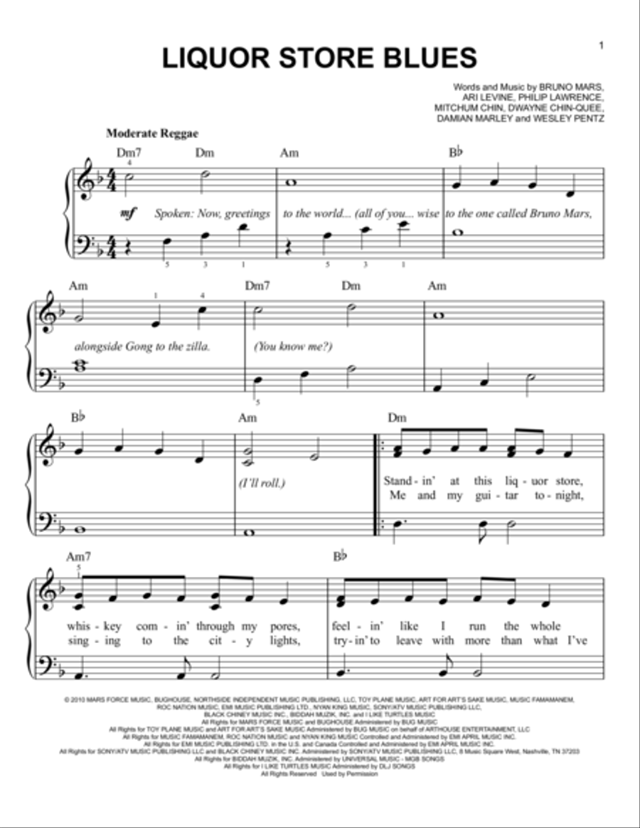 Liquor Store Blues Voice scores gallery preview page 1
