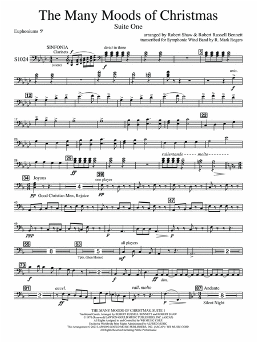The Many Moods of Christmas: Suite No. 1 - Euphonium BC Concert Band scores gallery preview page 2