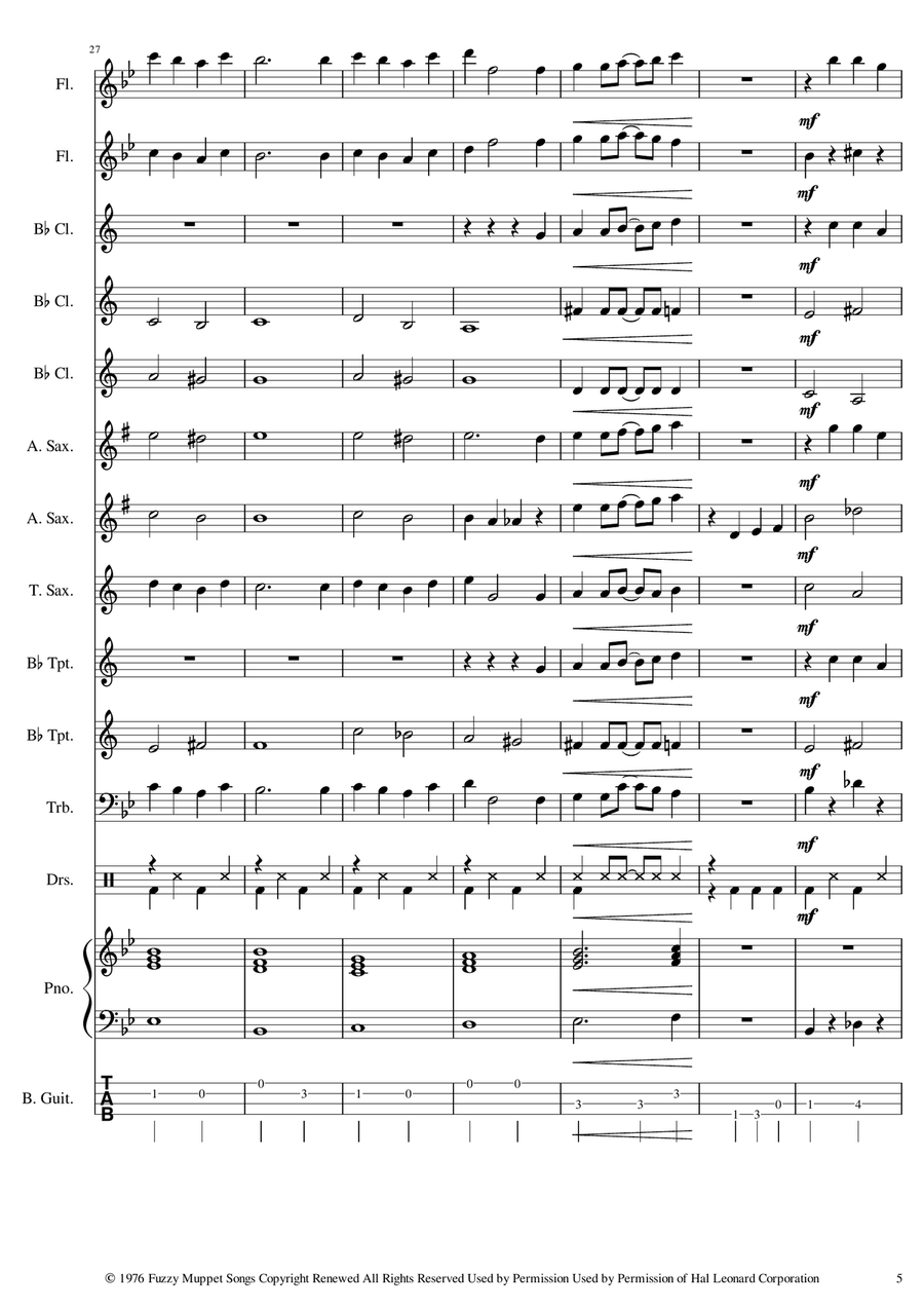 The Muppet Show Theme The Muppet Show Theme Concert Band scores gallery preview page 5
