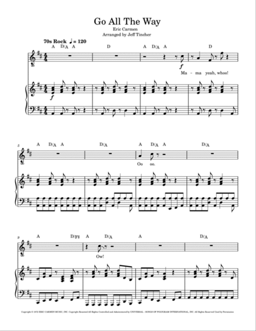 Go All The Way Piano, Vocal, Guitar scores gallery preview page 2