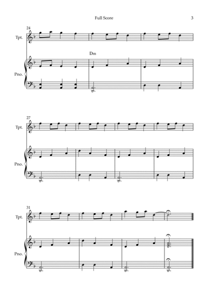 Carol Of The Bells (Christmas Song) for Trumpet in Bb Solo and Piano Accompaniment with Chords image number null