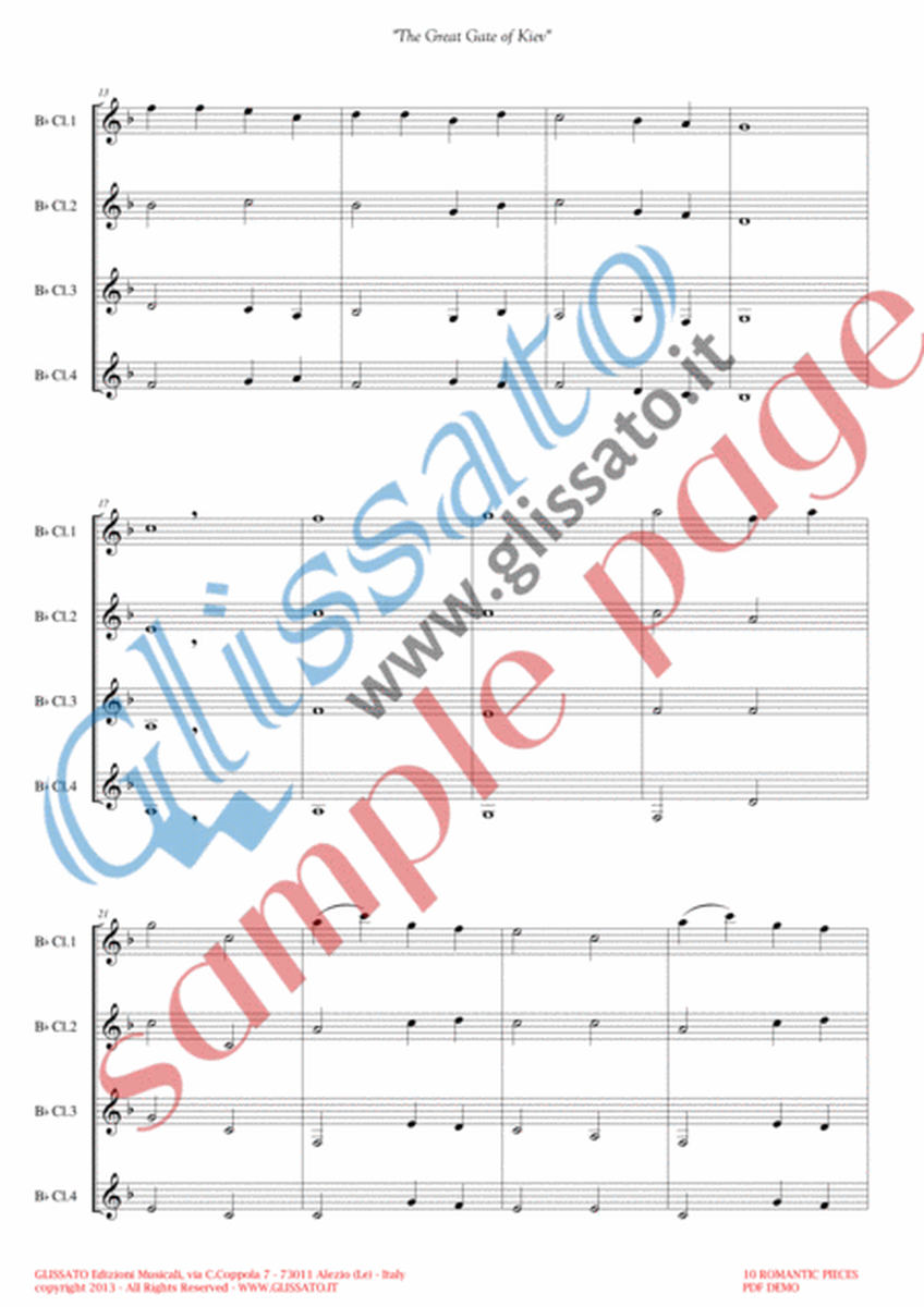 10 Romantic Pieces for Clarinet Quartet (score) image number null