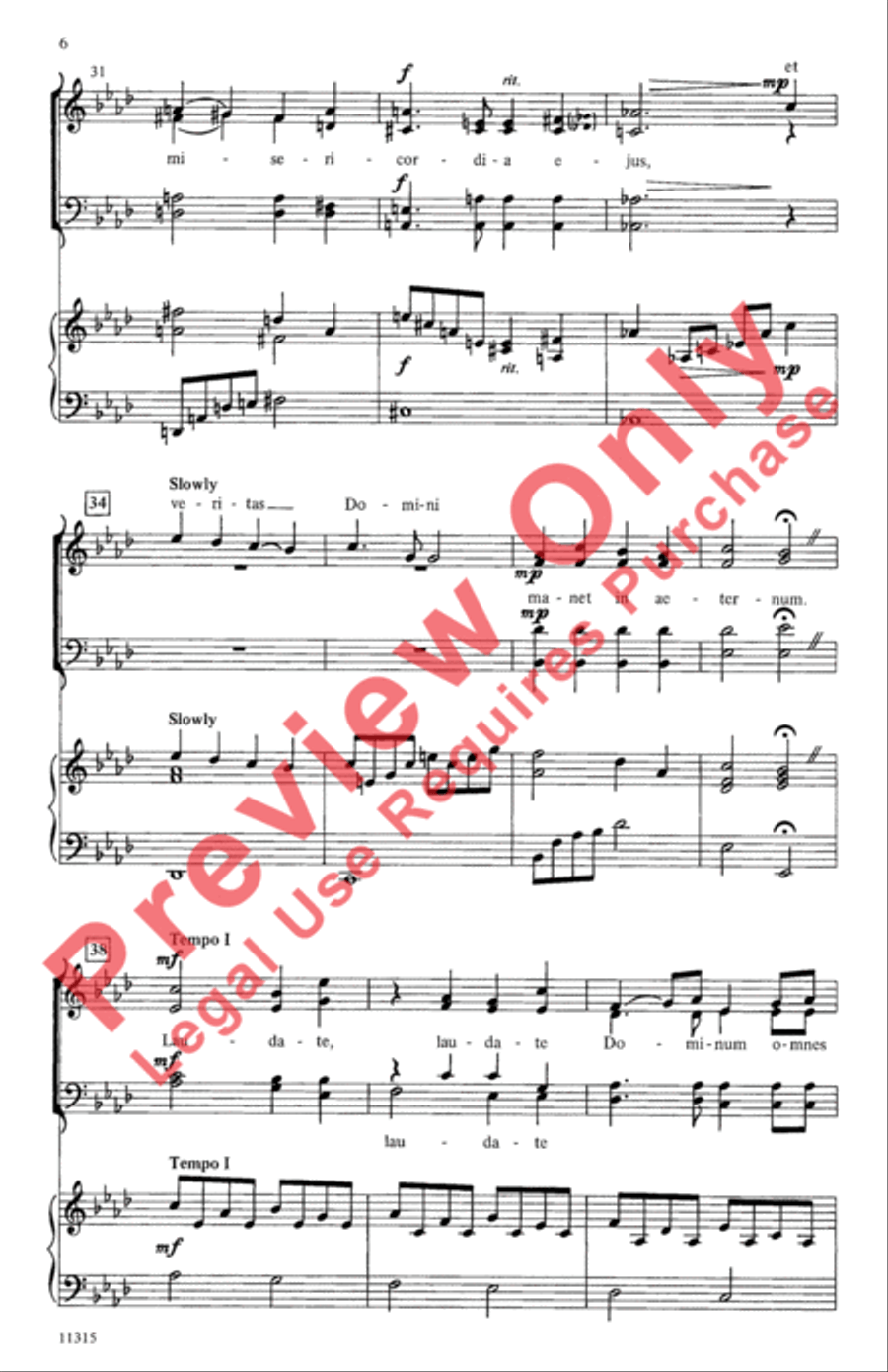 Laudate Dominum 4-Part scores gallery preview page 6