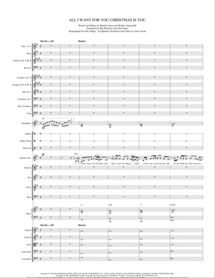 All I Want For Christmas Is You 4-Part scores gallery preview page 1