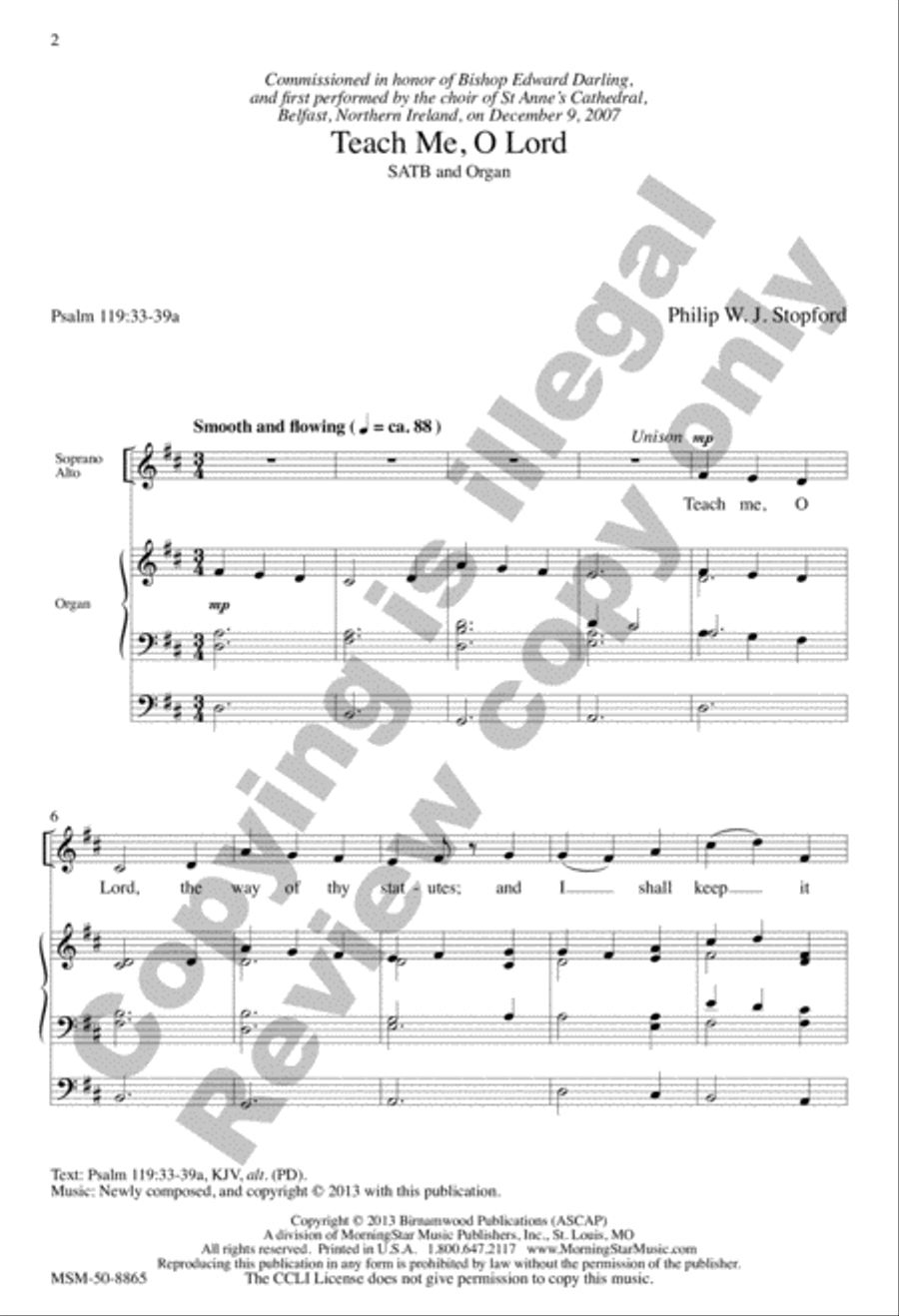 Teach Me, O Lord 4-Part scores gallery preview page 2