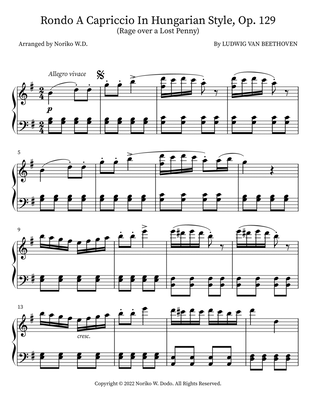 Rondo A Capriccio In Hungarian Style, Op. 129