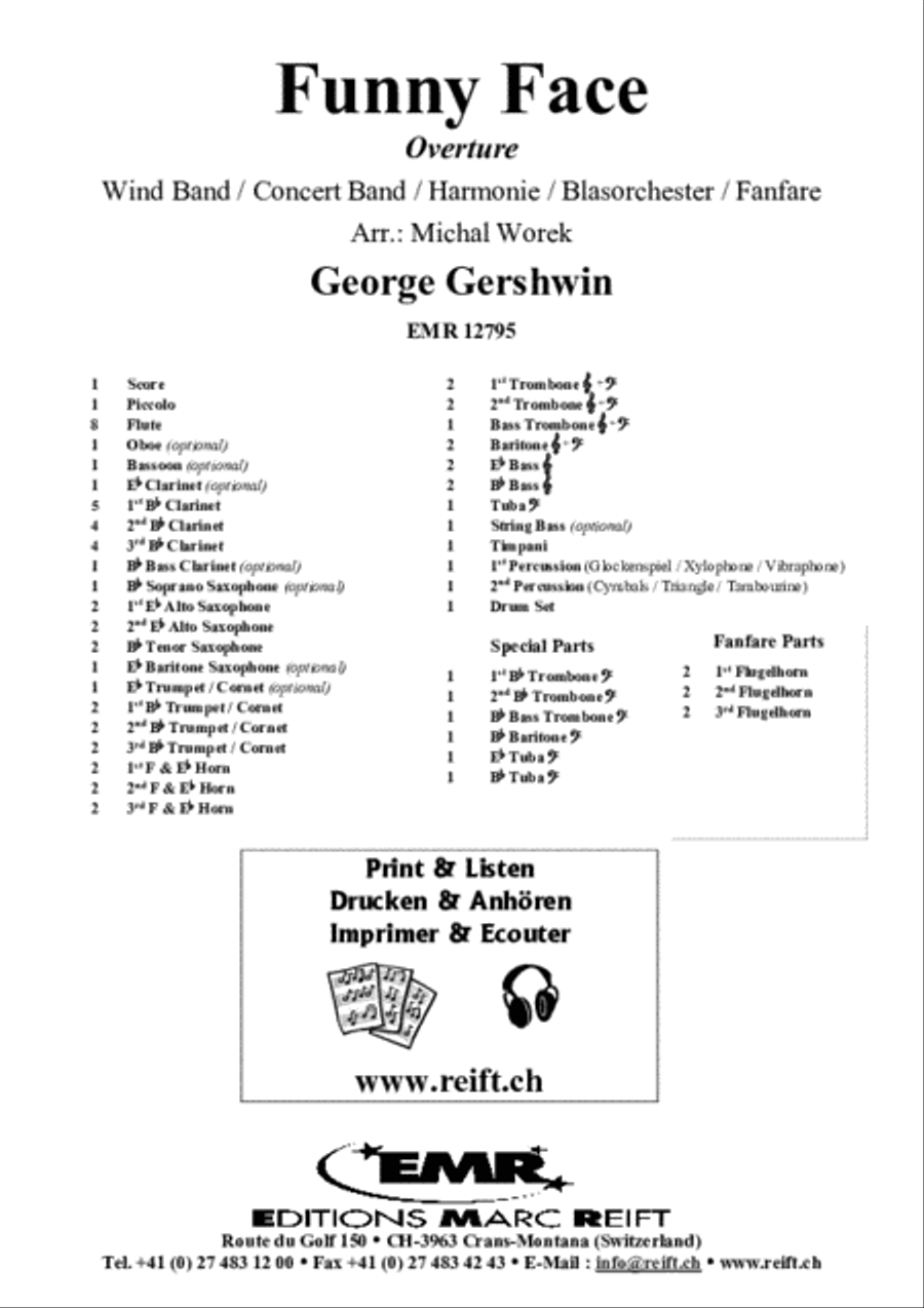 Funny Face Overture Concert Band scores gallery preview page 2
