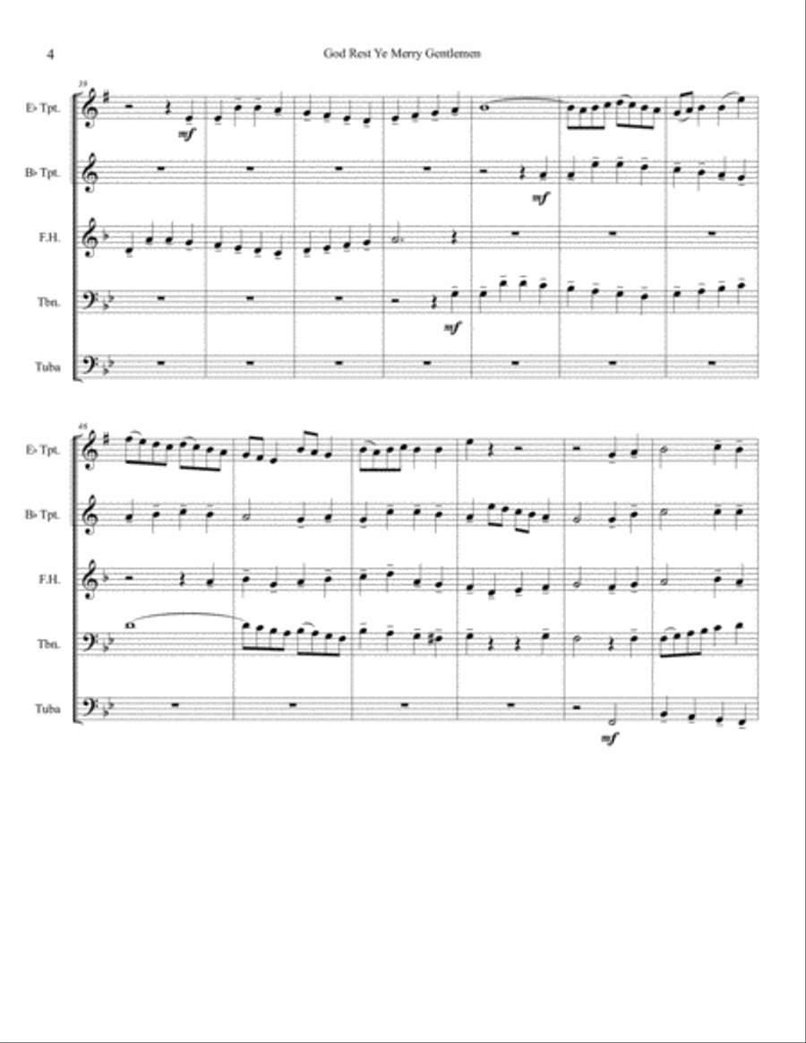 God Rest Ye Merry Gentlemen Brass Ensemble scores gallery preview page 4