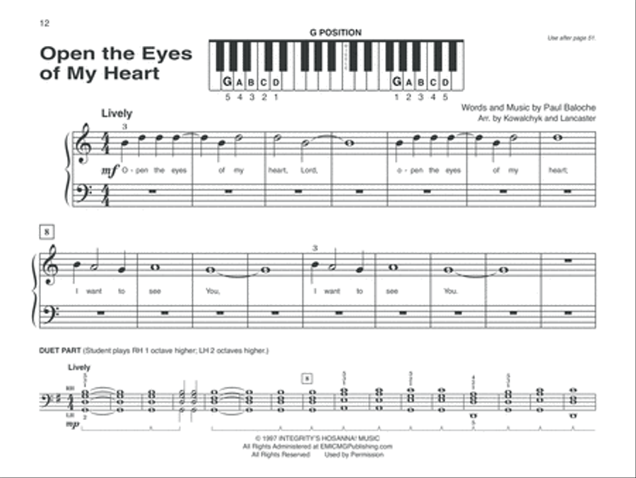 Alfred's Basic Piano Course Praise Hits, Level 1A Piano Method scores gallery preview page 4