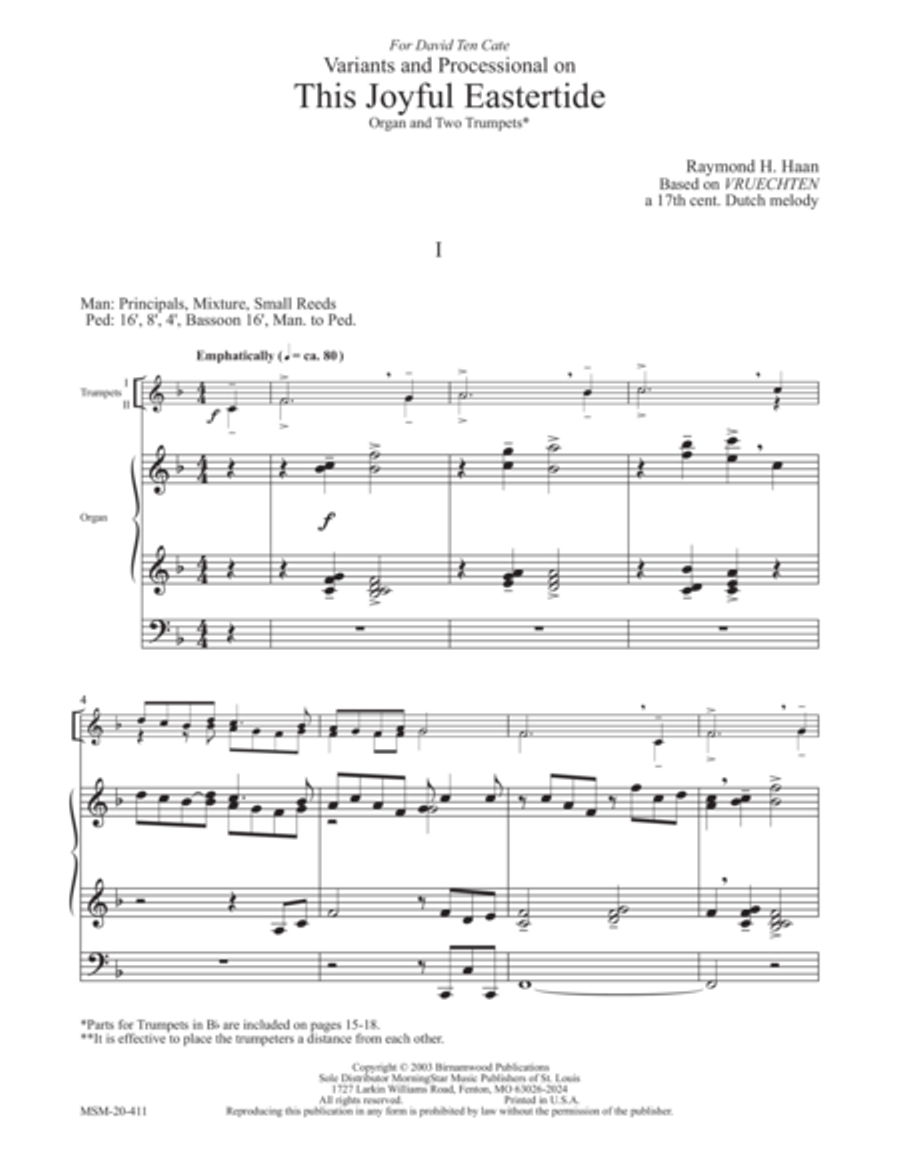 This Joyful Eastertide (Variants and Processional) Trumpet Duet scores gallery preview page 1
