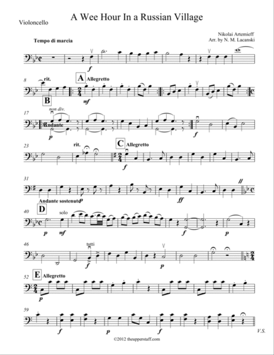 A Wee Hour In A Russian Village String Orchestra scores gallery preview page 5