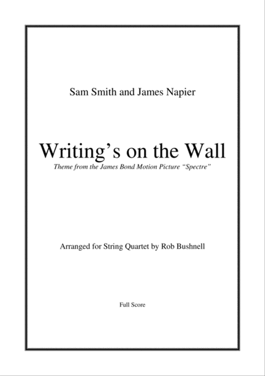 Writing's On The Wall from the film SPECTRE String Quartet scores gallery preview page 1