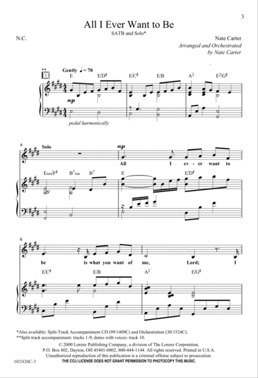 All I Ever Want to Be 4-Part scores gallery preview page 3