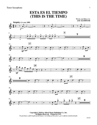 Esta Es el Tiempo (This Is the Time): B-flat Tenor Saxophone