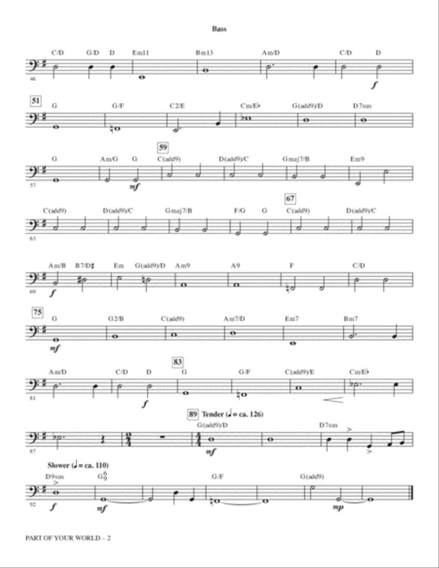 Part Of Your World (from The Little Mermaid) (arr. Mark Brymer) - Bass Choir scores gallery preview page 2