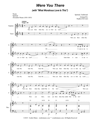 Were You There (with "What Wondrous Love Is This") (for 2-part choir - (Soprano & Tenor)