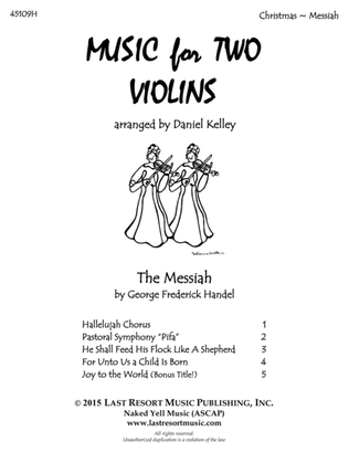 Book cover for Handel's Messiah for Violin Duet - Music for Two Violins