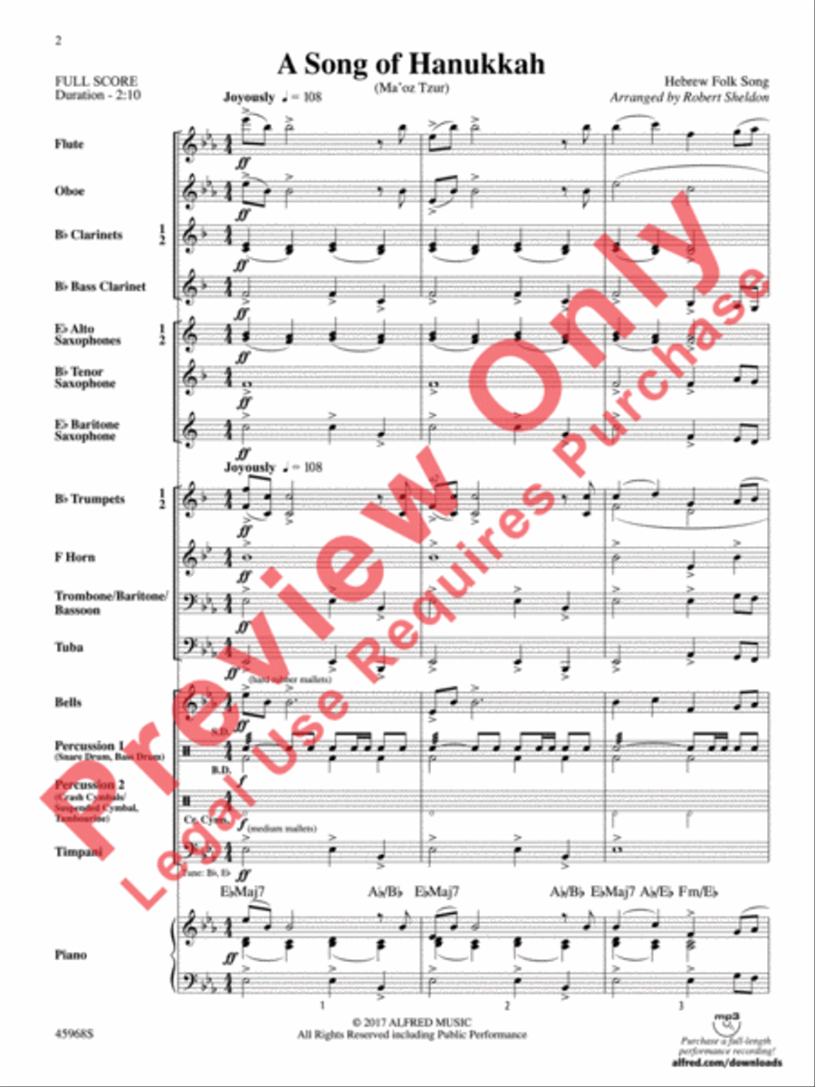 A Song of Hanukkah Concert Band scores gallery preview page 3