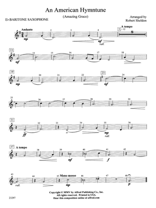 An American Hymntune (Amazing Grace): E-flat Baritone Saxophone