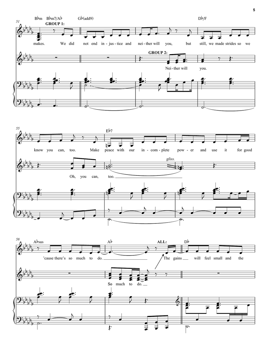 Keep Marching (from Suffs) Voice scores gallery preview page 5