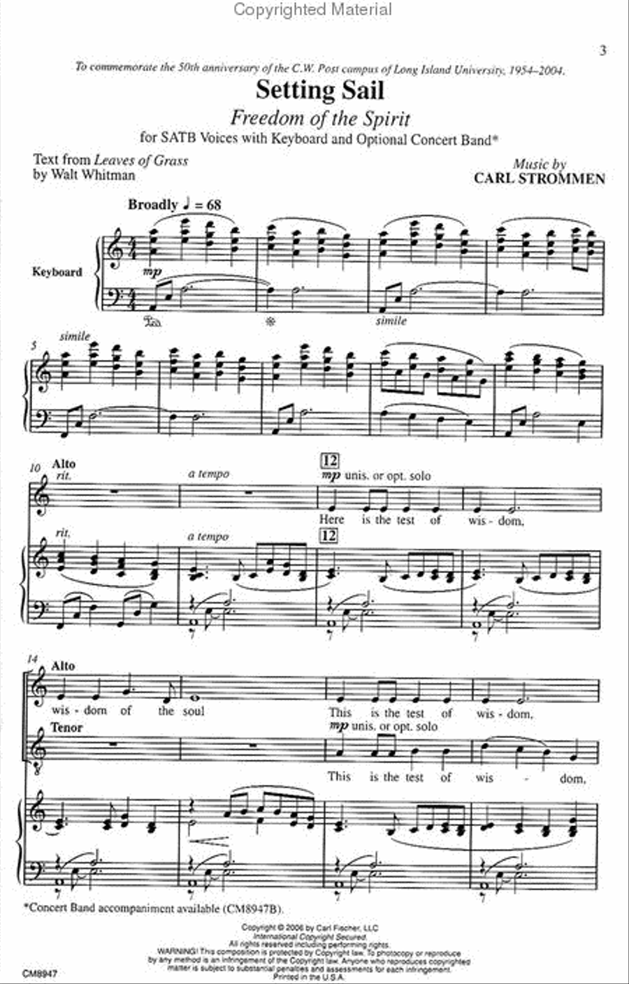 Setting Sail (Freedom of the Spirit) 4-Part scores gallery preview page 2