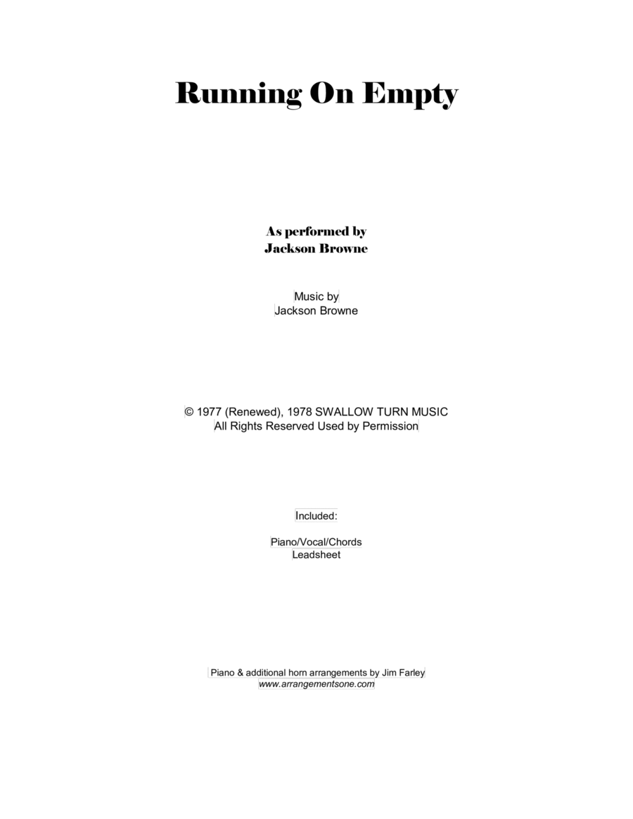 Running On Empty Voice scores gallery preview page 1
