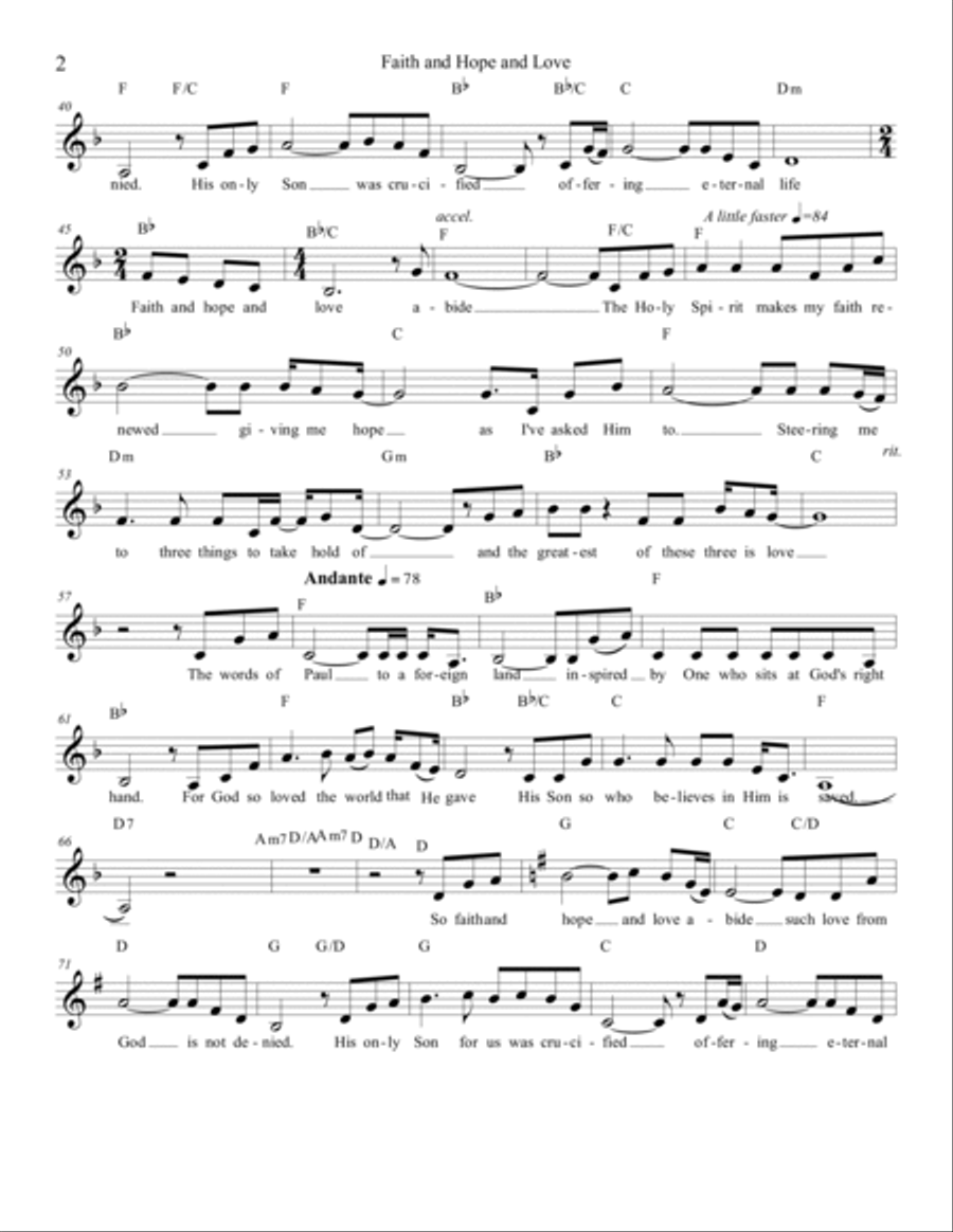 Faith and Hope and Love Faith and Hope and Love Small Ensemble scores gallery preview page 2