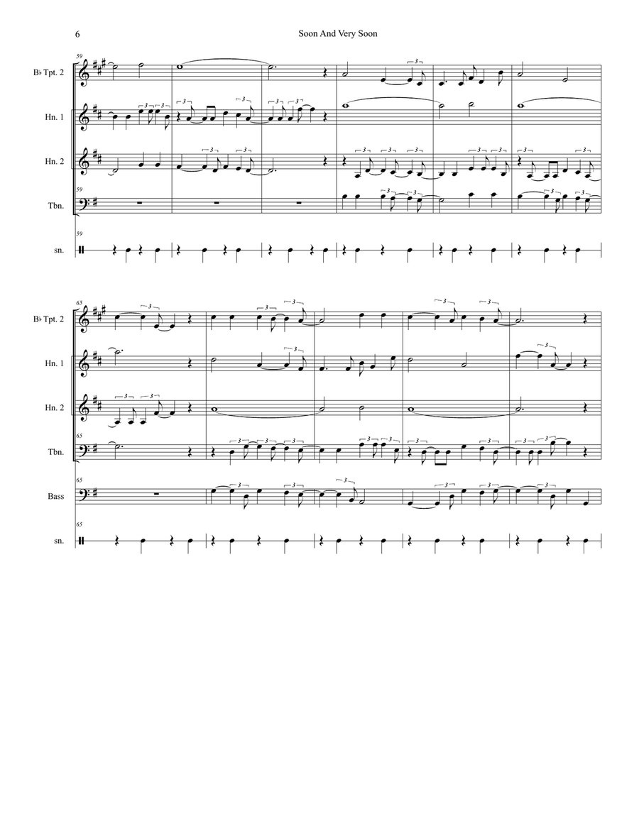 Soon And Very Soon Soon And Very Soon Brass Quintet scores gallery preview page 6