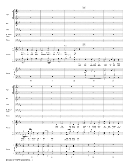 Hymn Of Thanksgiving - Full Score